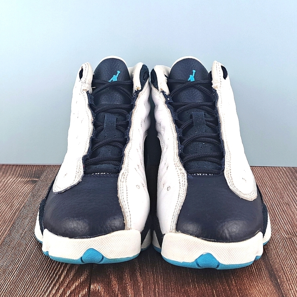 Jordan 13 Retro GS 'Obsidian' sz 6Y White/Obsidian/Dark Powder Blue - Picture 5 of 11